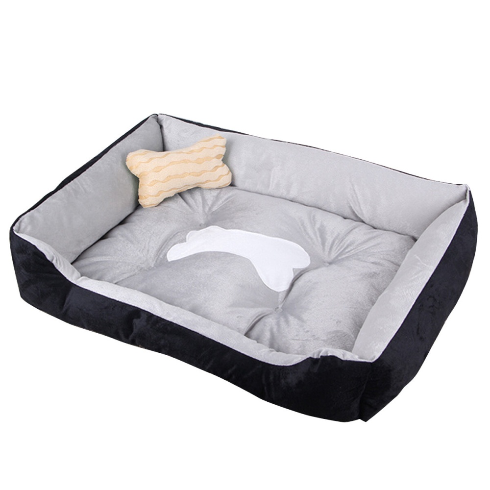 Waterproof Warm Winter Pet Bed With Bone Decoration For Large Dog Puppy Kennel Pet Supplies - Coffee S - Image 2