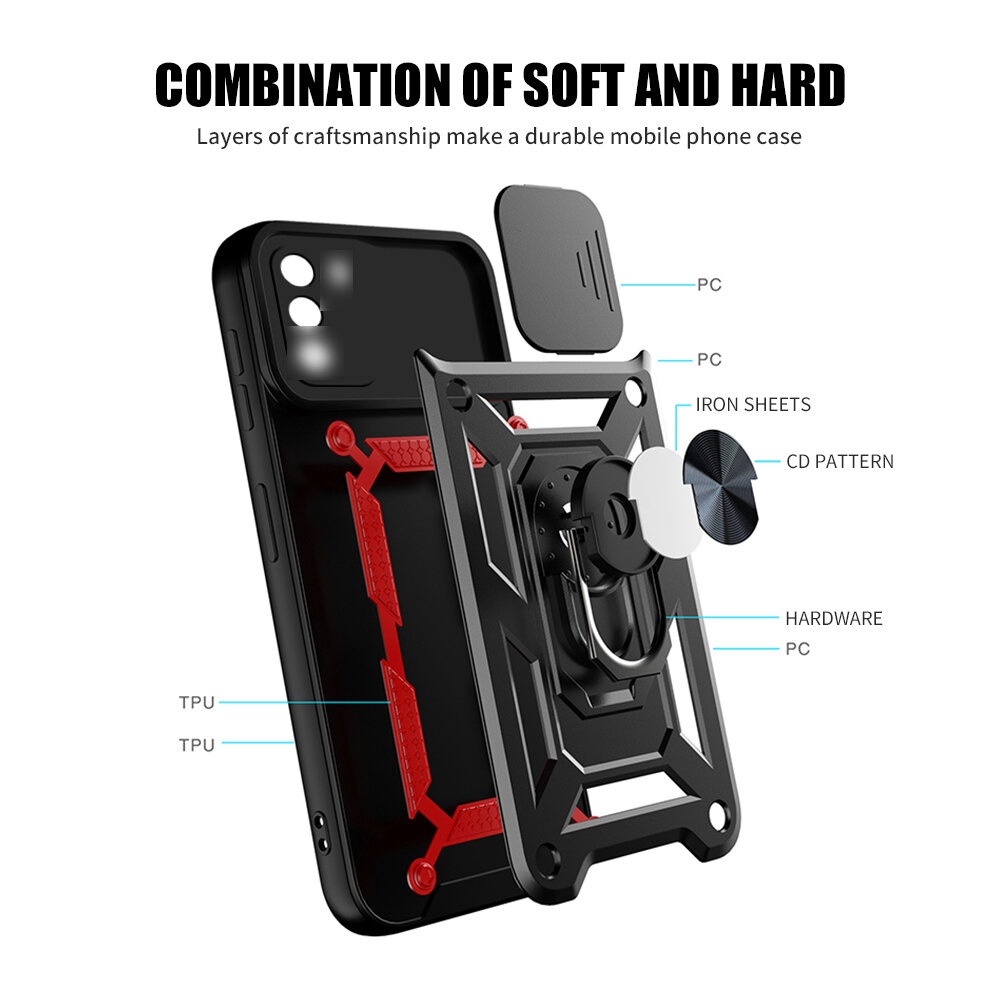 for POCO M3 Pro 5G NFC Global Version/ Xiaomi Redmi Note 10 5G Case Armor Bumpers Shockproof Magnetic with 360 Rotation Finger Ring Holder Stand Sli - Image 2