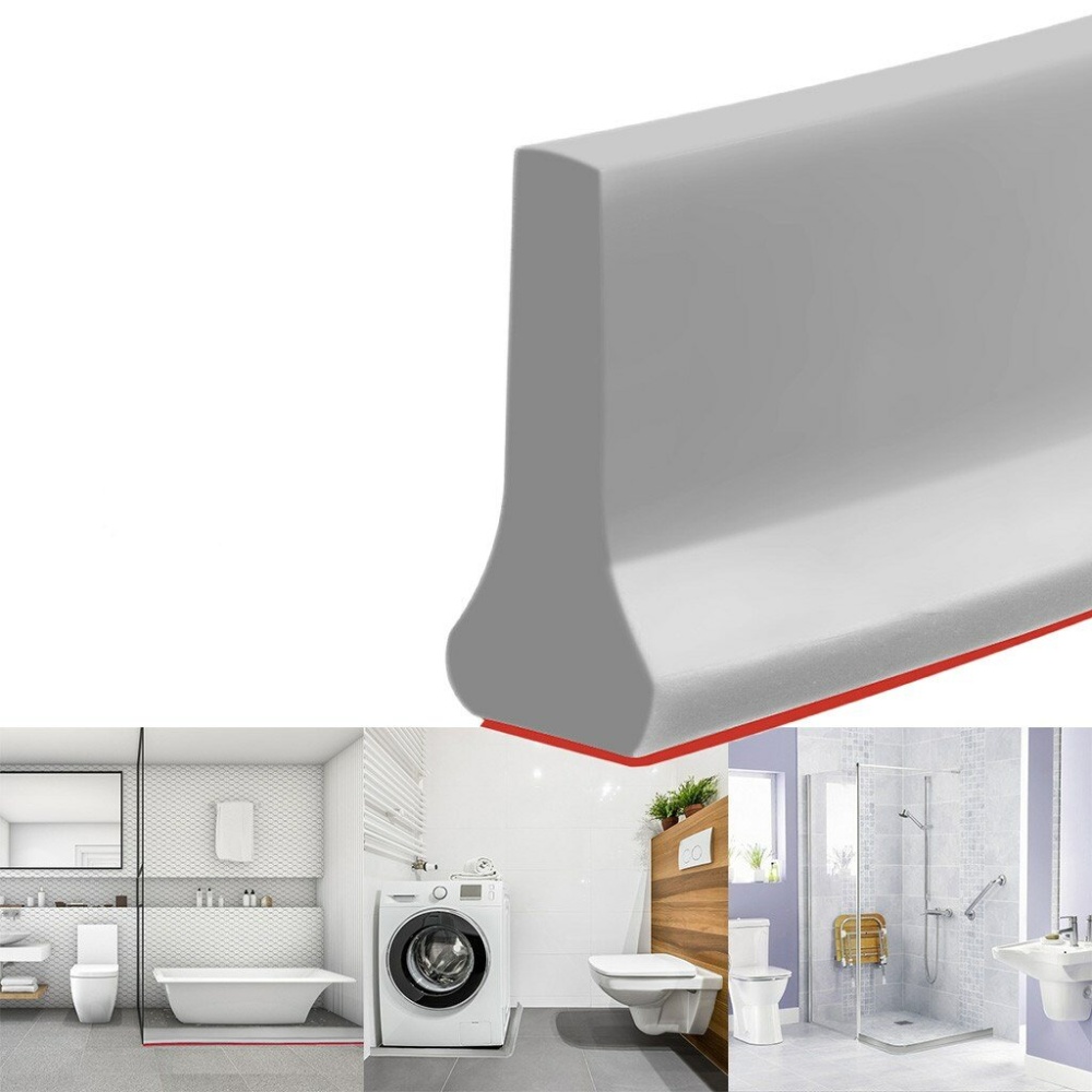 Flexible TPE Water Retaining Strip Bathroom Wet Dry Separation Shower Barrier Strip Sanitary Partition Water Strip - 200cm