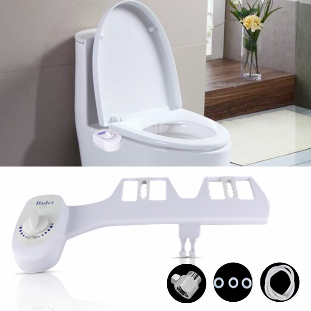 Bidet Toilet Seat Attachment Ultra Thin Non-Electric Anal Cleaning Shower Horizontal Installation Personal Hygien - North America 15/16