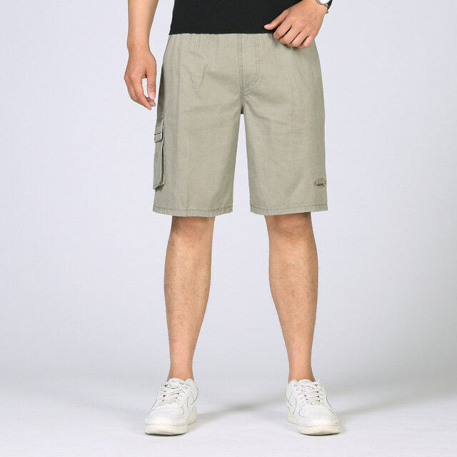 Mid-Age Seniors Shorts Men's Cotton Loose Five Pants Daddy Casual Pants Thin Casual Pants Men's Shorts - XXXL Navy - Image 2