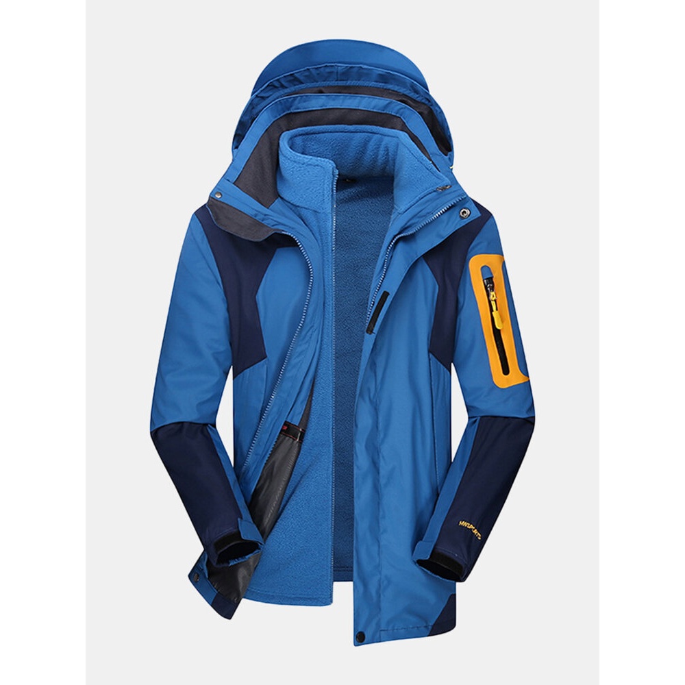 Mens 2 in 1 Water Repellent Breathable Outdoor Hiking Jacket - S Denim Blue