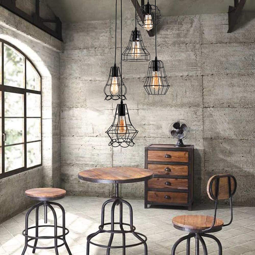 3-Lights Industrial Pendant Lights Ceiling Metal Vintage Hanging Lamp E26/E27 Without Bulb - Image 2