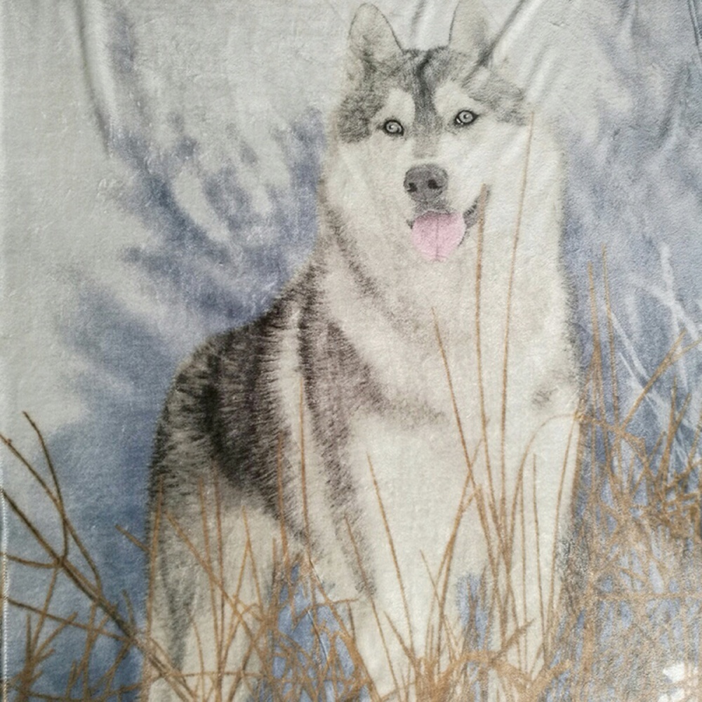 3D Print Husky Blanket Couch Quilt Fashion Cover Travel Child Bedding Velvet Plush Throw Fleece Blanket - 120cm x 150cm - Image 2