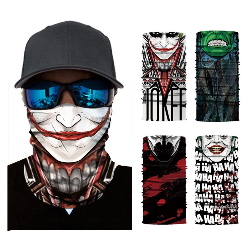 Skull Multifunction Face Scarf Cover Mask,Sun Dust Bandanas,Headscarf UV Protection Neck Gaiter,Sun Protection for Fishing Motorcycling Running Clibm
