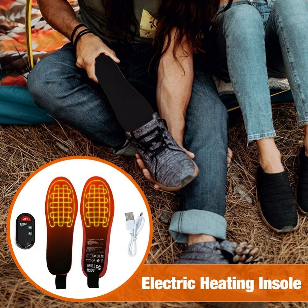 TENGOO USB Heated Shoe Insoles Remote Control 3.7V 2100MA Heating Insoles Rechargeable Electric Heated Insoles Warm Sock Pad Mat - S - Image 2