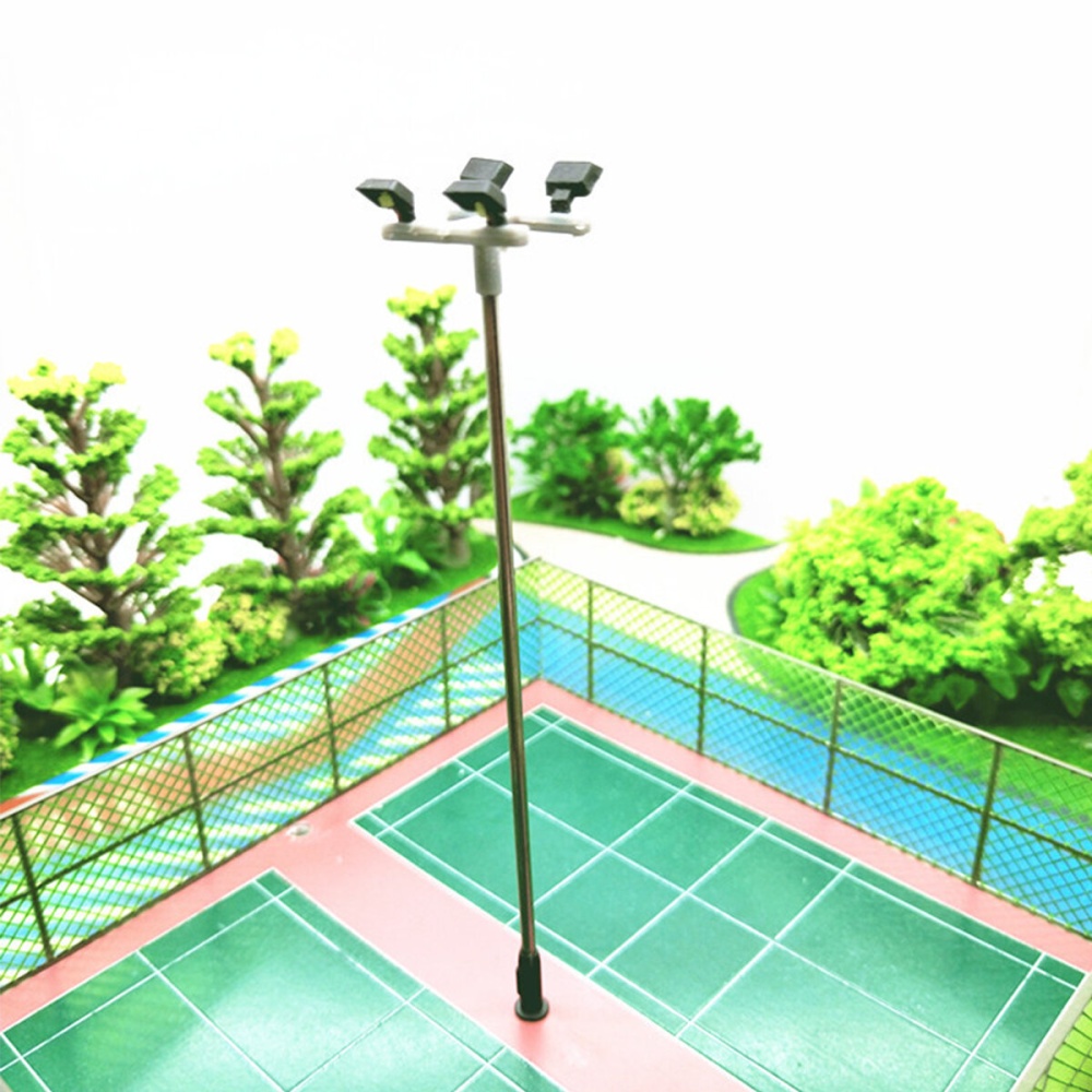 5Pcs 1:87/1:100 Model Garden Lamps 3V 1W Lamppost Landscape 4 Heads Light Model - #1 - Image 2