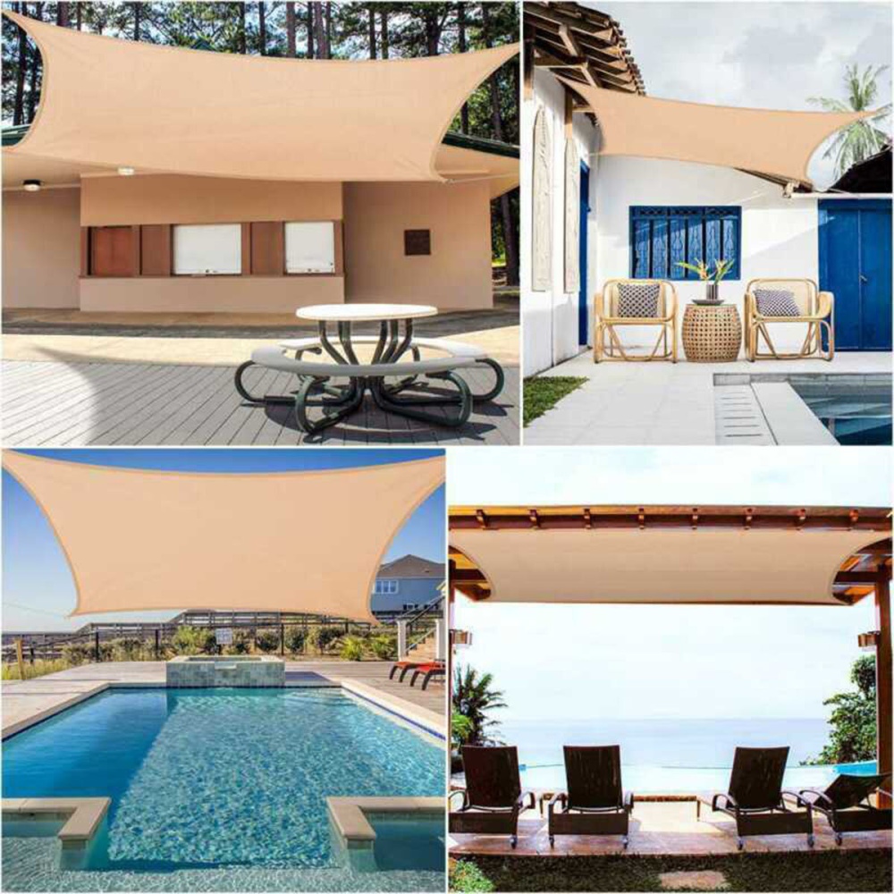 4x3m Waterproof Sun Shade Sail UV Proof Block Outdoor Canopy Patio Garden Yard Pool Cover - Grey - Image 2