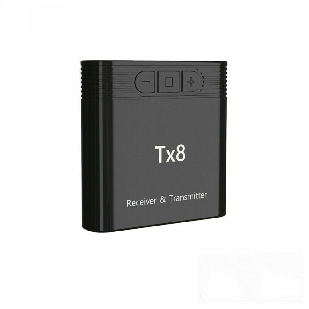 TX8 2 In 1 bluetooth 5.0 Transmitter Receiver Wireless Audio Adapter For TV PC Headphone - Black - Image 2