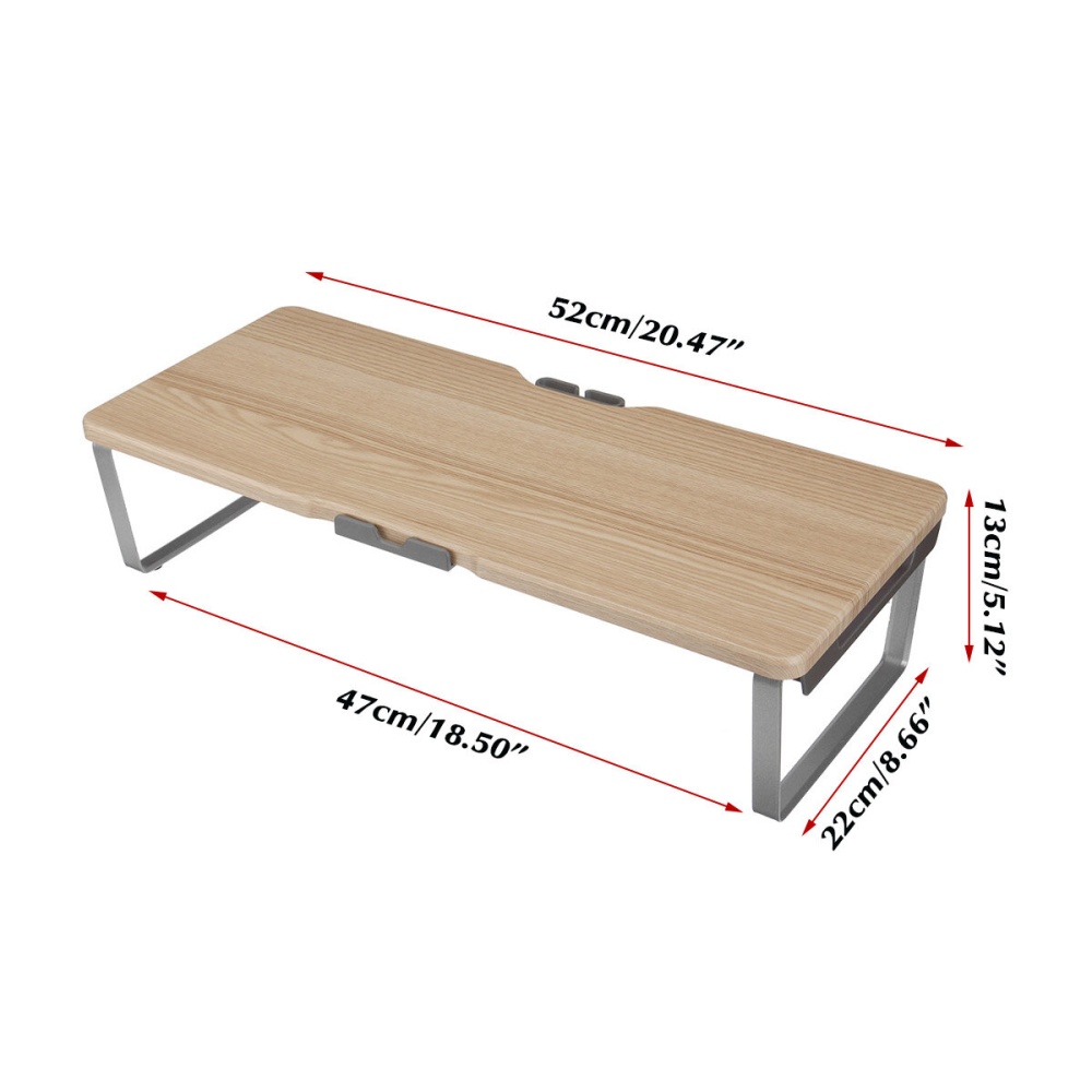 Monitor Stand Screen Riser Laptop Computer TV PC Stand MDF Board Desktop Shelf + Phone Rack AU 4 Type for Option - Light Beige - Image 2