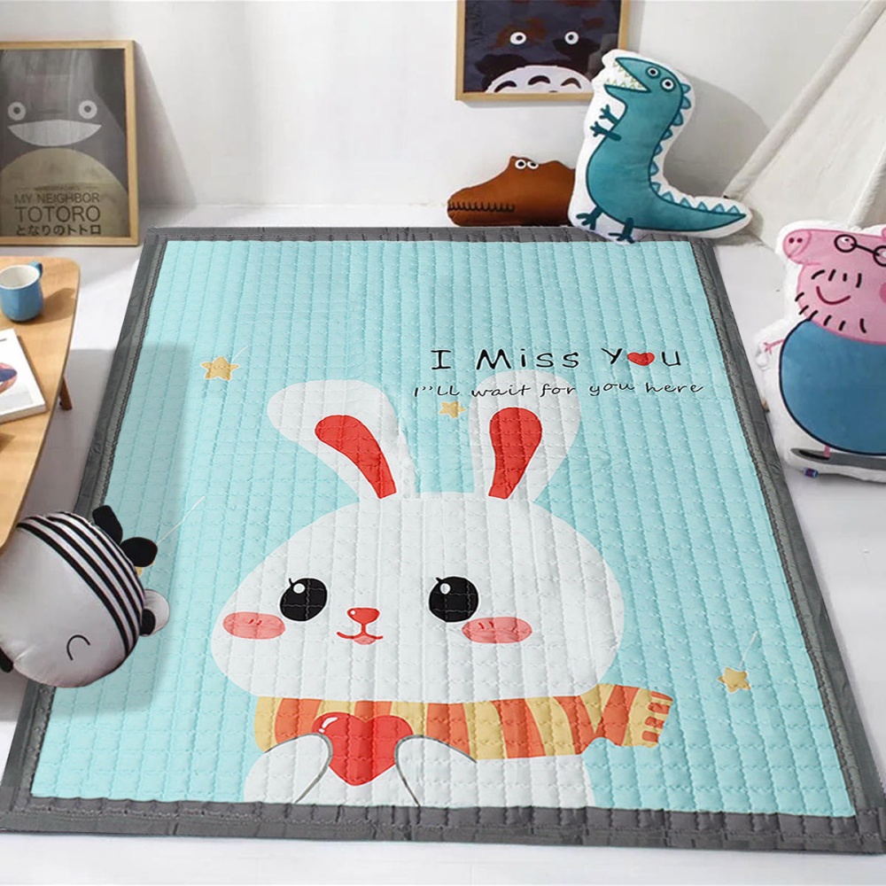 145*195CM Soft Cotton Baby Kid Game Activity Play Crawling Mat Carpet Non-Slip Floor Mat - #01 - Image 2