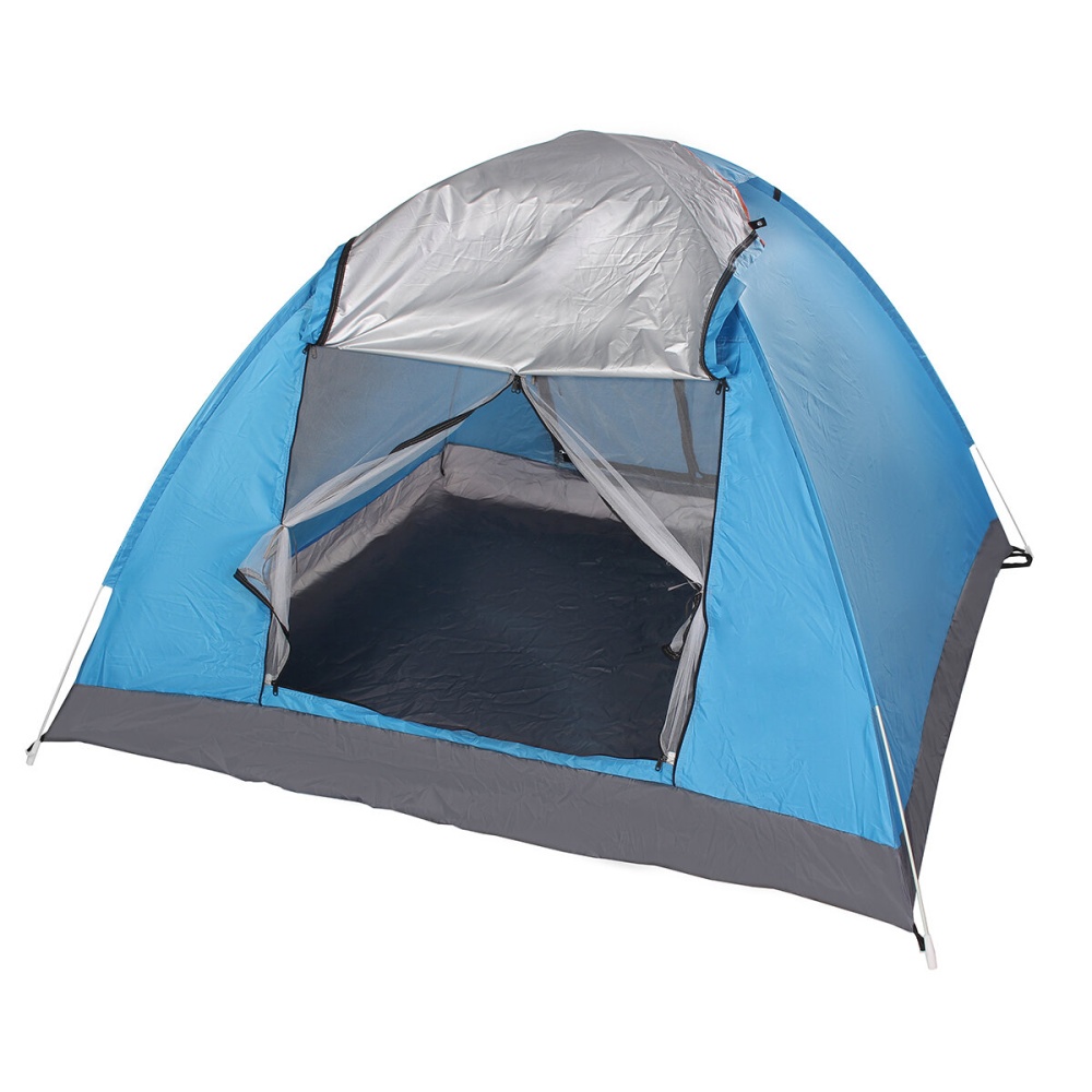 IPRee® 3-4 People Fully Automatic Camping Tent 2 Door Waterproof Windproof UV-Protection Sunshade Canopy Camping Hiking Fishing - Blue - Image 2