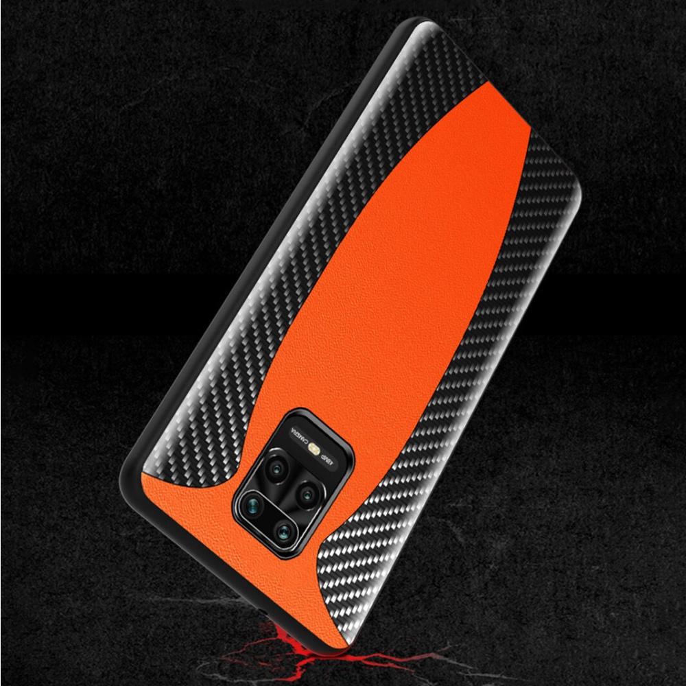 for Xiaomi Redmi Note 9S / Redmi Note 9 Pro Case Sports Car Pattern Design Carbon Fiber Leather Protective Case Non-original - Green - Image 2