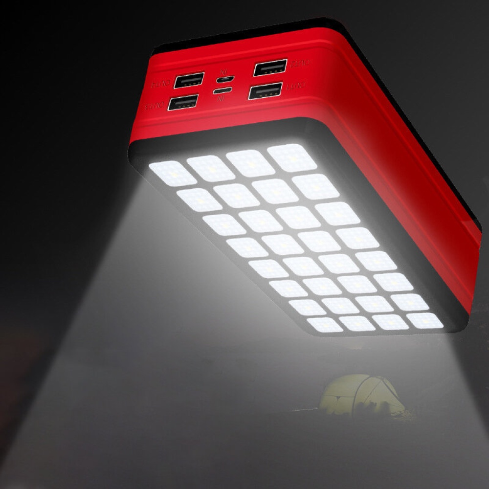 XANES® 2 in 1 50000mAh 32 LED Camping Light 4 Output 2 Input Fast Charger Power Bank for Outdoor Camping Travel - Black