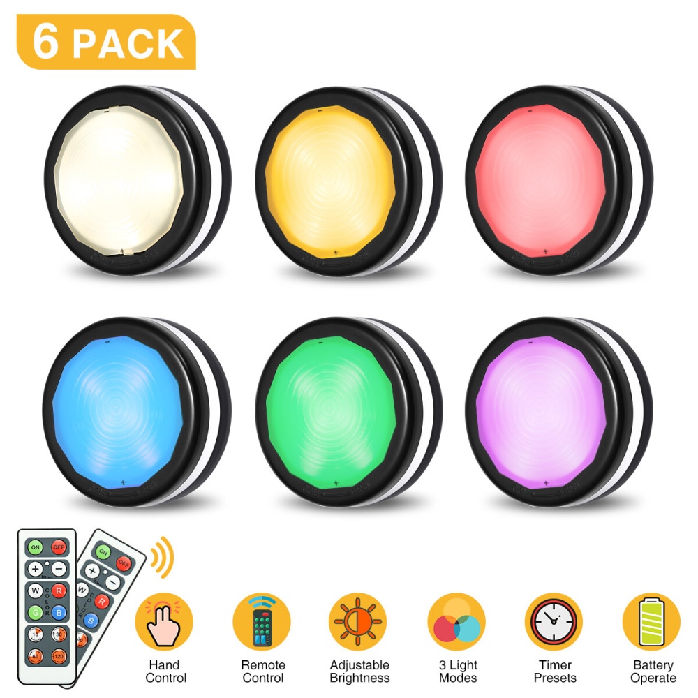 6 Pcs Elfeland RGB cabinet lighting Led night light with remote control - Image 2