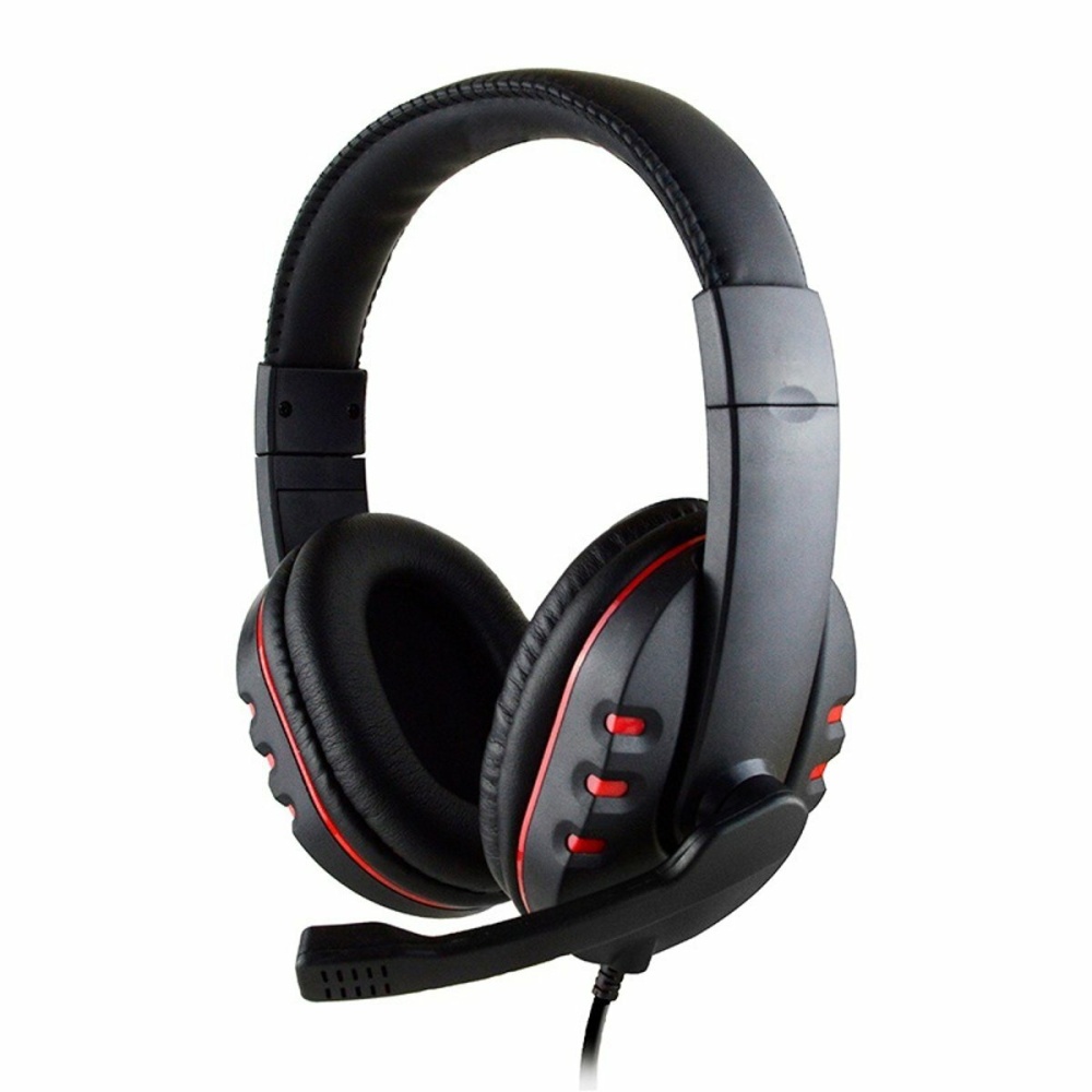 Portable Gaming Headset 3.5mm Stereo Surround Gamer Wired Headphone With Mic for PC Computer PS4 Xbox - Red - Image 2