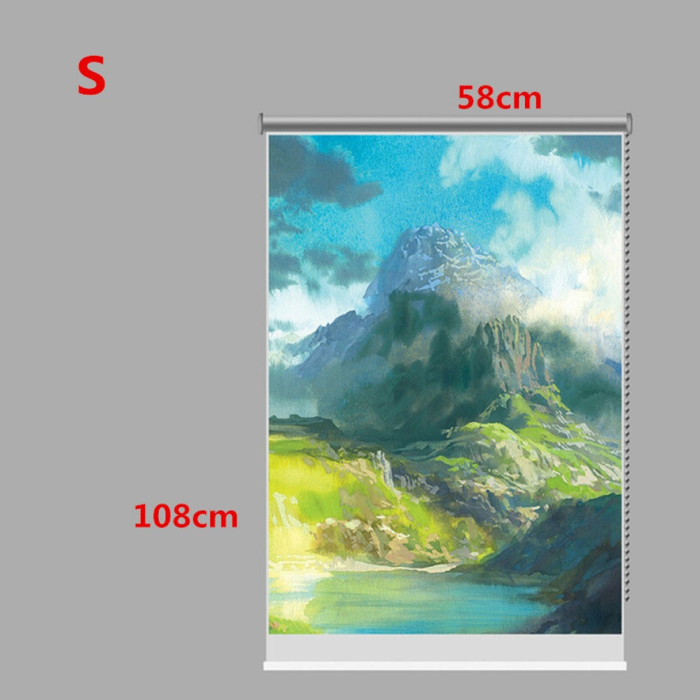 PAG Mountain Wall Decor Window Curtain Roller Shutters Print Painting Roller Blind Background - S - Image 2