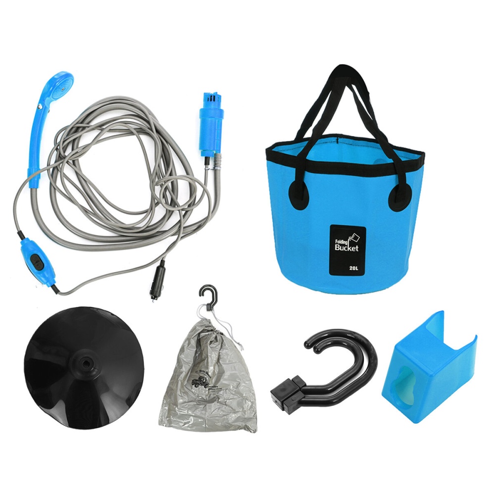 Camping Shower 20L Folding Bucket Bag High Pressure Power Electric Pump Washer Portable Car Washer Outdoor Camping Travel - Image 2