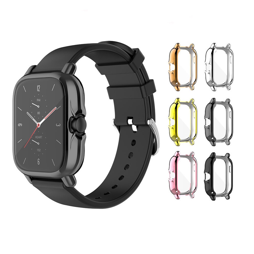 TPU All-inclusive Anti-fall Watch Sheel Protector Watch Case Cover For Amazfit GTS 2 - Black - Image 2