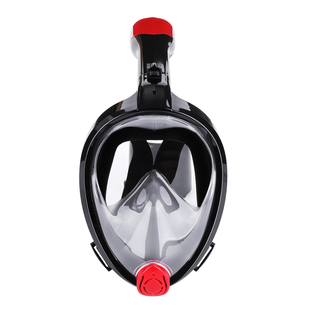 Full Face Snorkeling Mask Underwater Anti Fog Swim Diving Scuba Mask With Detachable Camera Holder - L Black + Red - Image 2