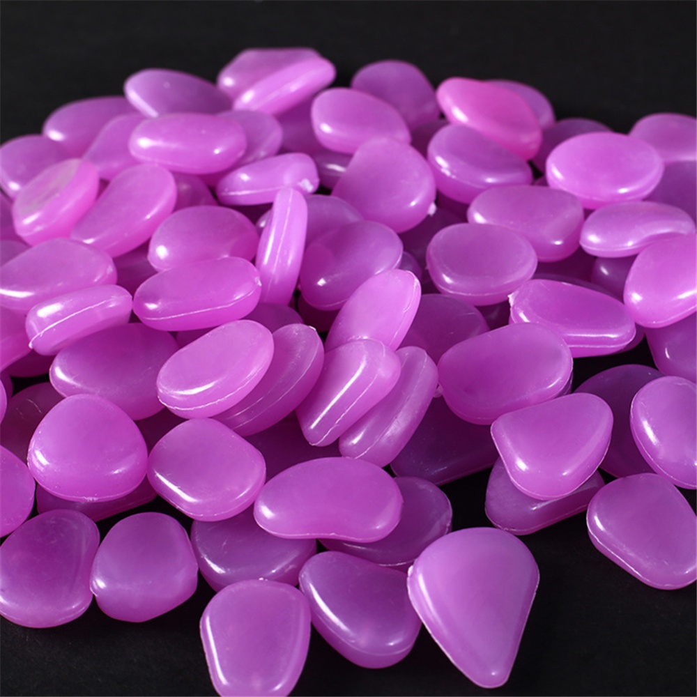 100Pcs/Pack Luminous Stone For Fish Tank Landscaping Villa Garden Decoration purple - Image 3