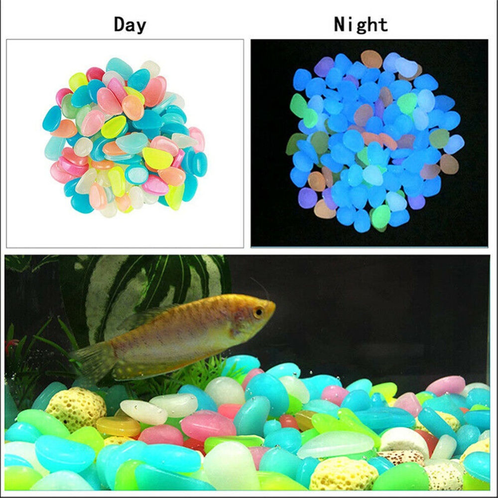 100Pcs/Pack Luminous Stone For Fish Tank Landscaping Villa Garden Decoration white - Image 3