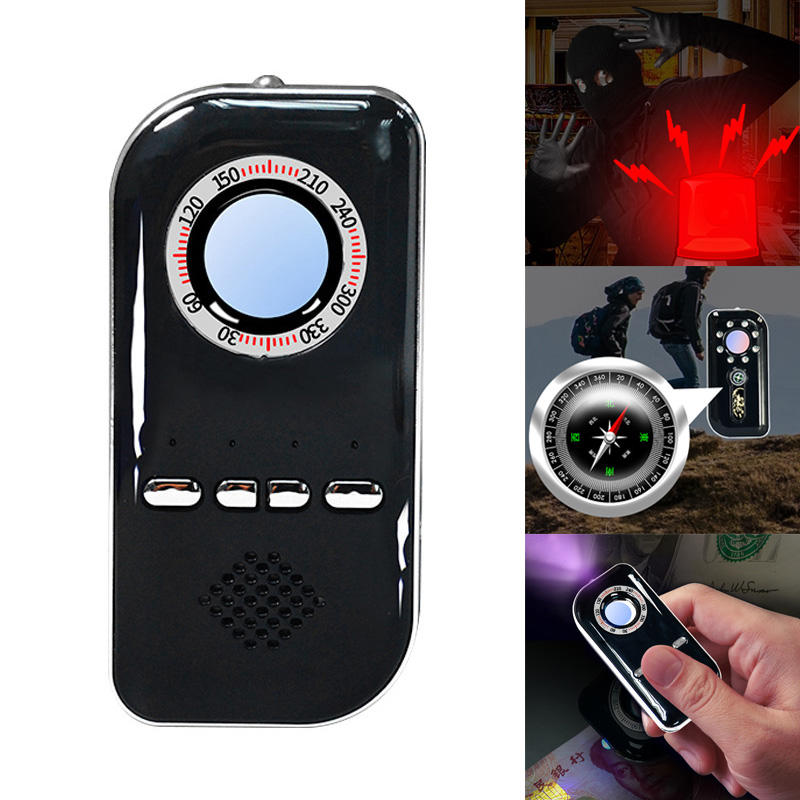 Multifunctional Tools Infrared Detector Anti-lost Anti-theft Alarm Compass Violet Detector Camping Survival Tool - Red