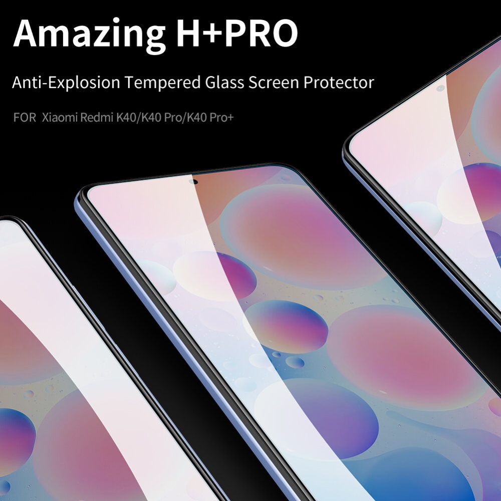 NILLKIN for POCO F3 Global Version Accessories Set Amazing H+PRO 9H Anti-Explosion Tempered Glass Screen Protector + Bumper with Lens Cover Shockproo - Image 2