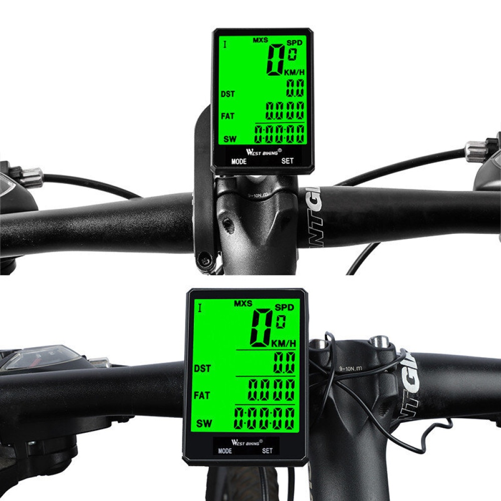 WEST BIKING 2.8 Inch IPX6 Waterproof Mountain Bike Wireless Meter Large English Display Night Light Speedo - Type E - Image 2