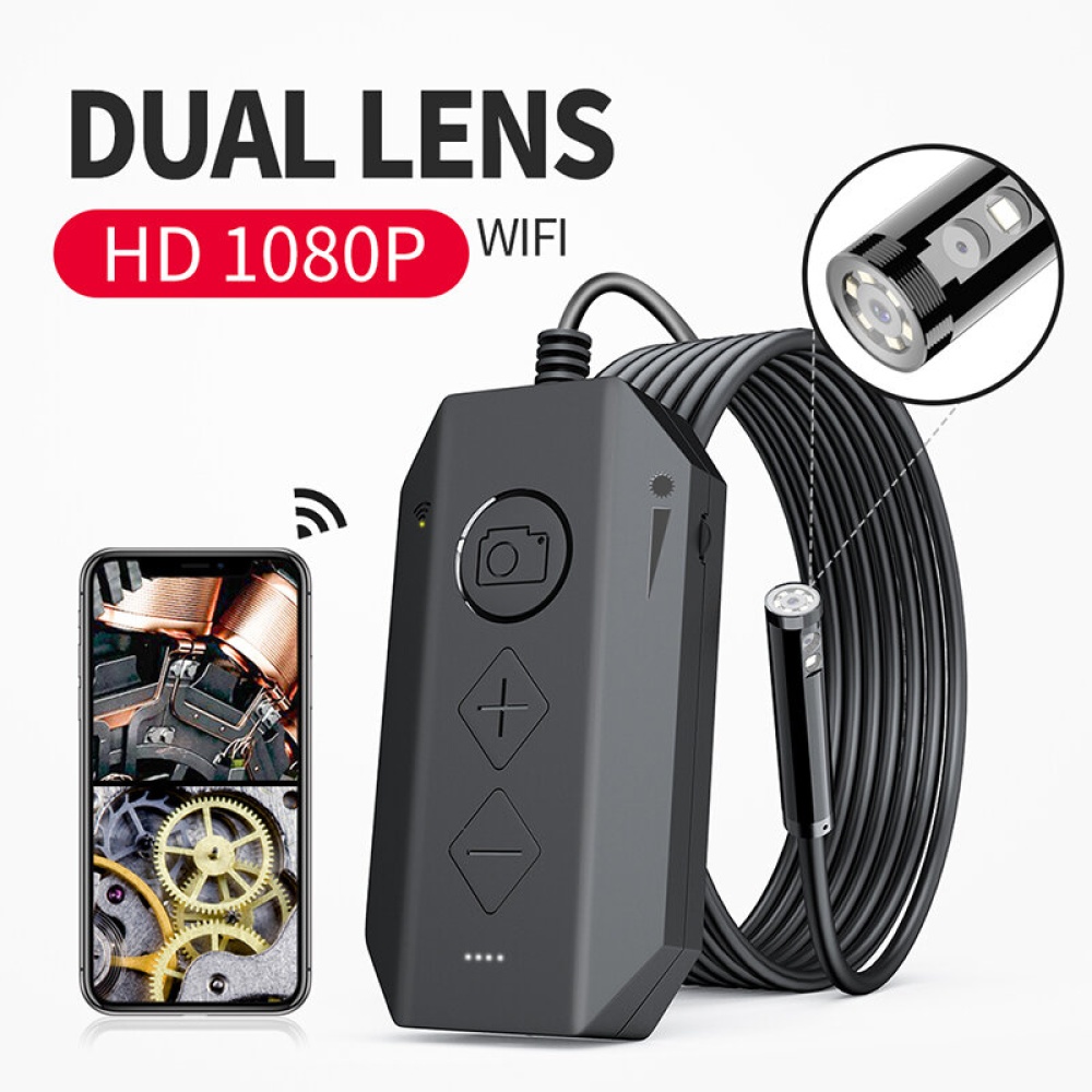 Y17 Camera Endoscopes Industrial Borescope Inspection Camera Dual Lens Wireless with 6 LED Waterproof Snake - 3.5M - Image 2