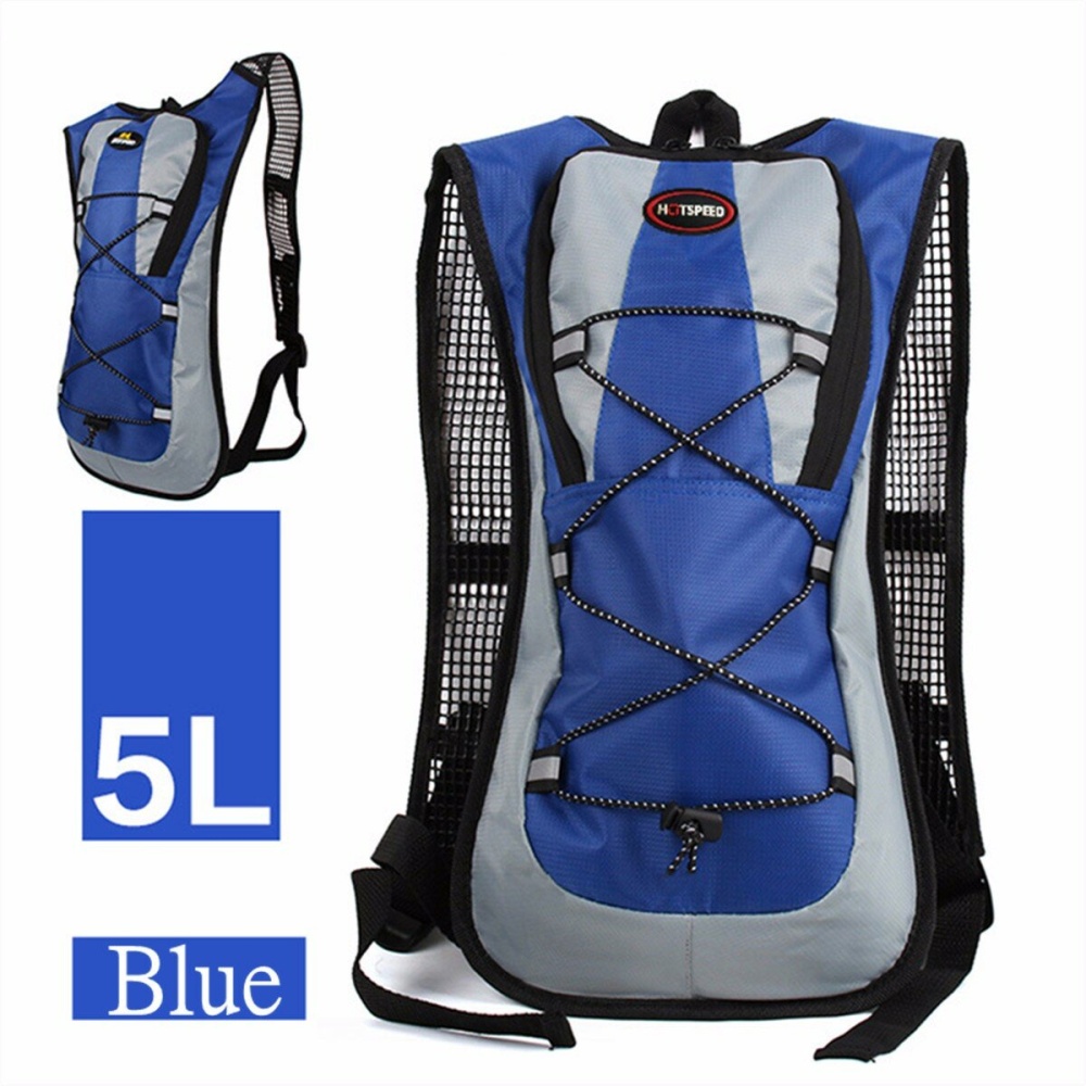 IPRee 5L Running Hydration Backpack Rucksack 2L Straw Water Bladder Bag For Hiking Climbing - Transparent - Image 2