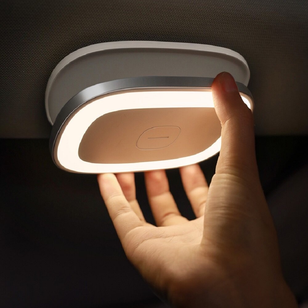 Baseus LED Night Light Car Touch Roof Light Ceiling Magnet Lamp Automobile Interior Reading Light USB Rechargeable - Black - Image 2