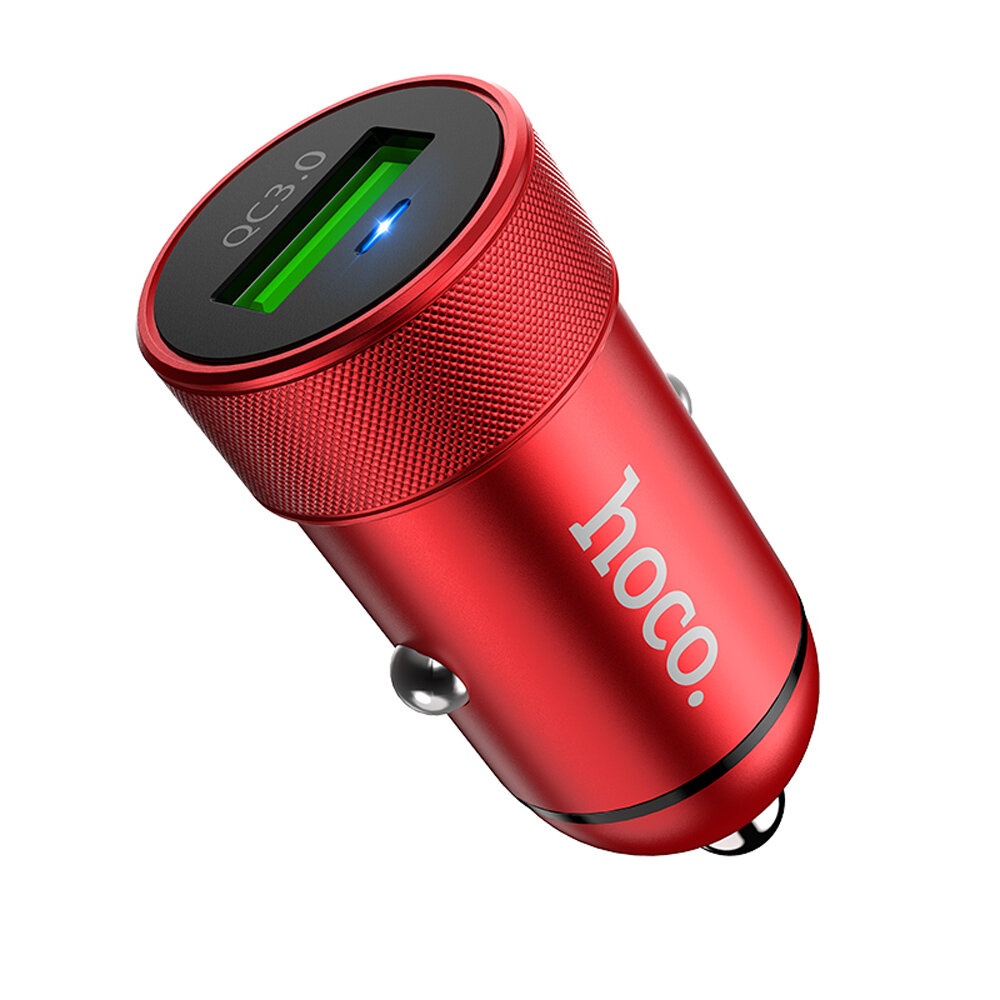 ROCK 3A LED Indicator Fast Charging USB Car Charger For iPhone X XS HUAWEI P30 S10+ - Red - Image 2