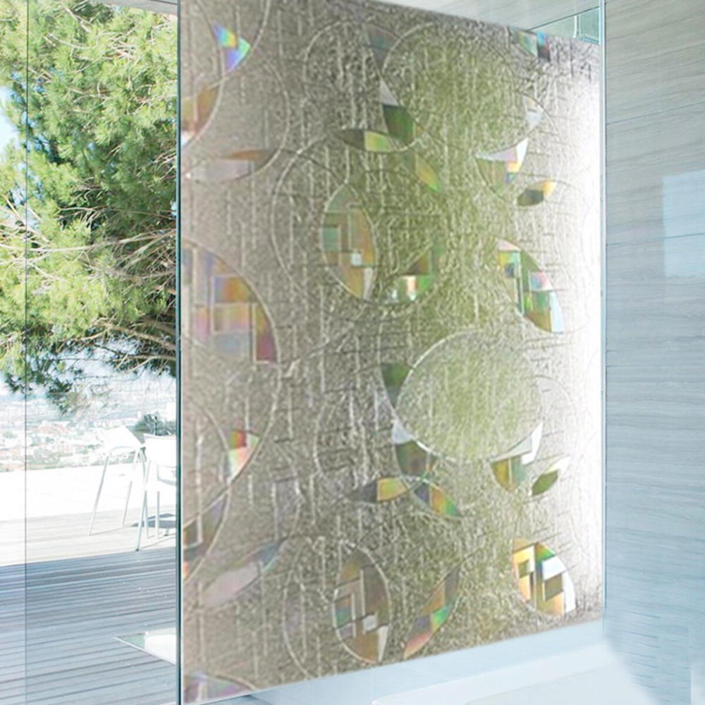 45*100CM Window Glass Film Sticker Stained Anti UV Self-adhesive Rainbow Sticker - Image 2