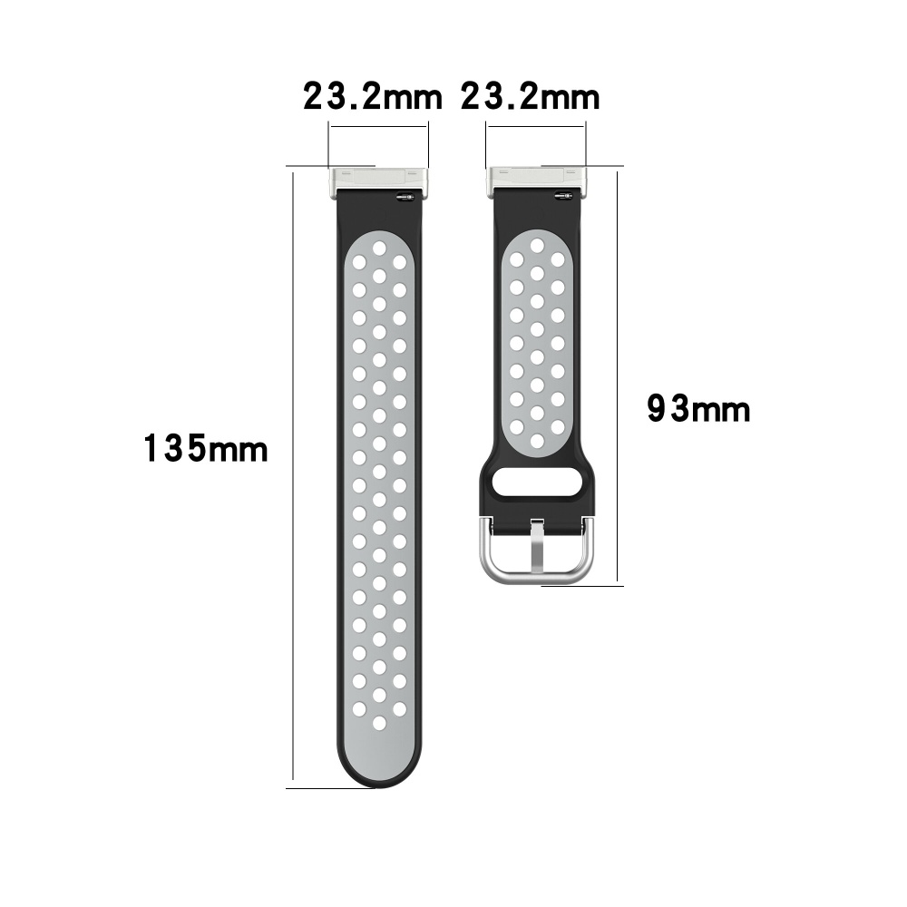 Dual Color Silicone Watch Band for Fitbit Versa 3 Sense Smart Watch - NO.2 - Image 2