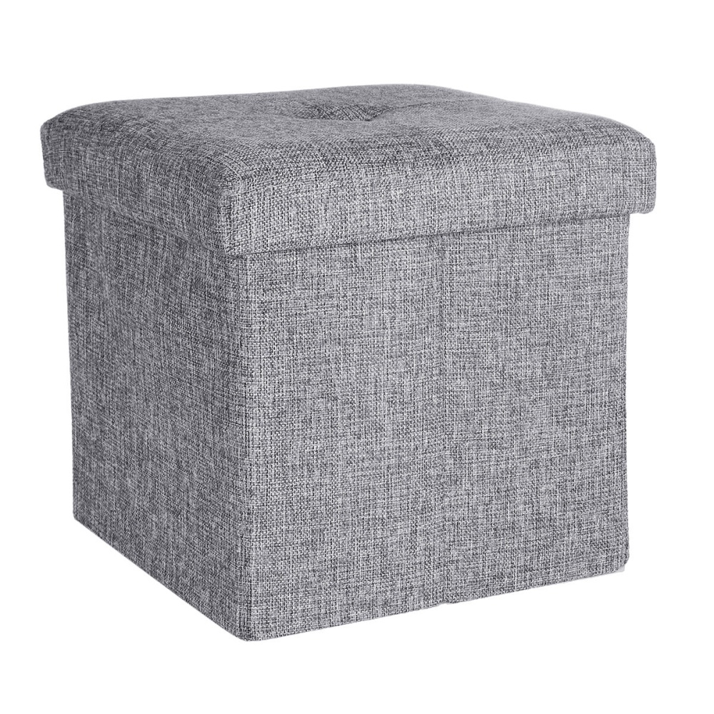 Folding Storage Box Stool Multifunctional Sofa Linen Ottoman Footrest Footstool Square Chair for Home Office - Image 2