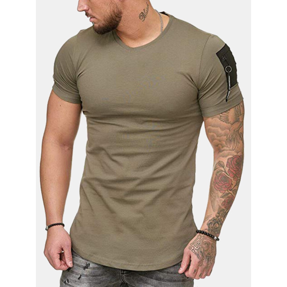 Mens Fashion Crew Neck Breathable Fit Comfy Casual T-Shirts - White XL