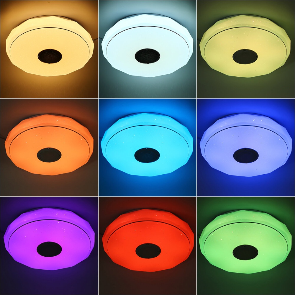 36W/60W 34CM Modern LED Music Ceiling Light RGB bluetooth Speaker Down Lamp APP+Remote Control - 36W 170-265V - Image 2