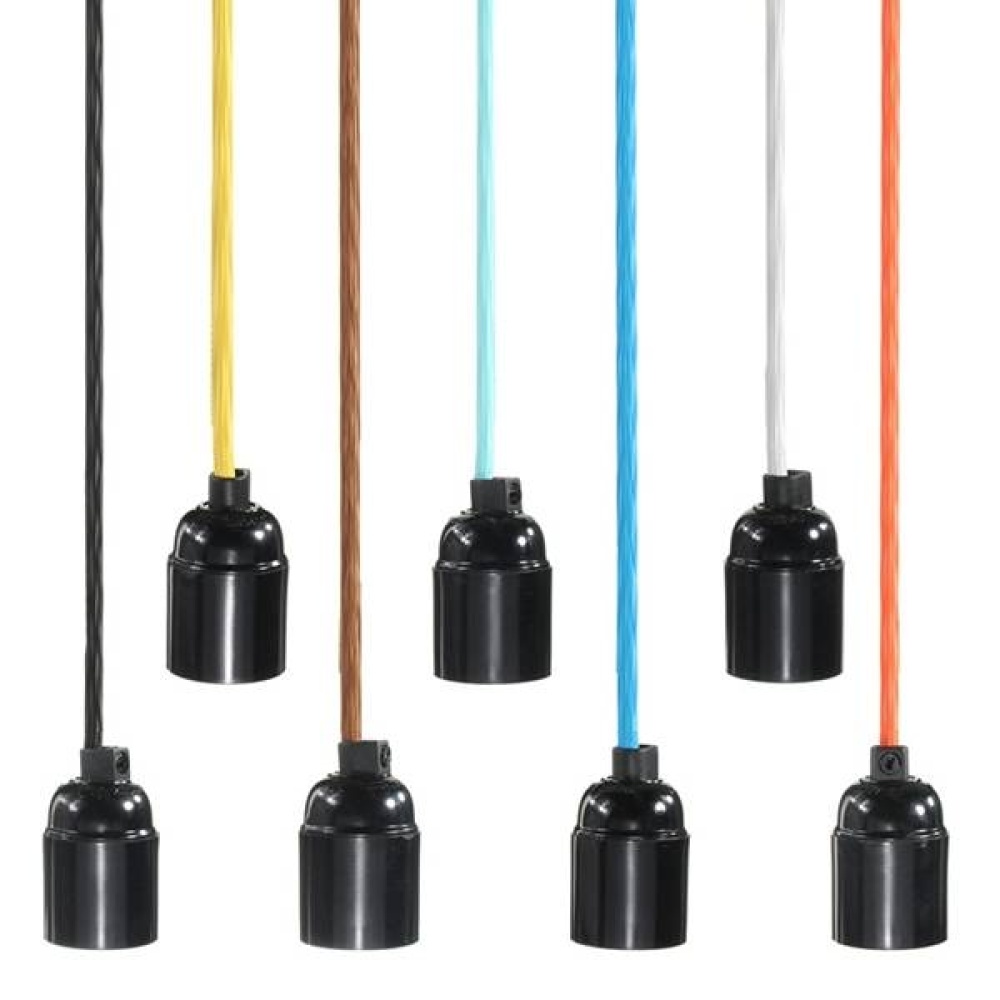 E27 Industrial Vintage Pendant Lamp Edison Bulb Socket Hanging Pendant Light Holder Plug AC 110-240V - Yellow - Image 2