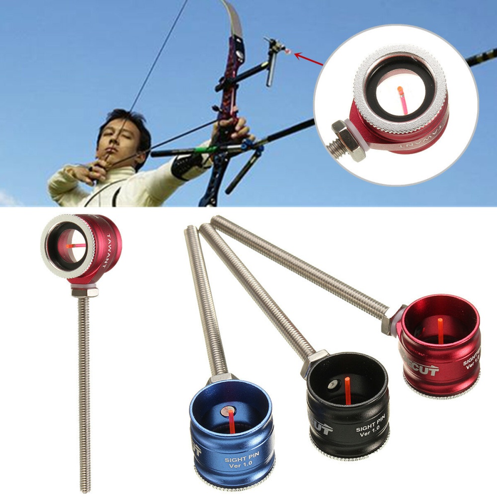 Multi-Color Archery Sight Aiming Point Pin Decut Tawant Acrylic Fiber Bar Recurve Bow - Red