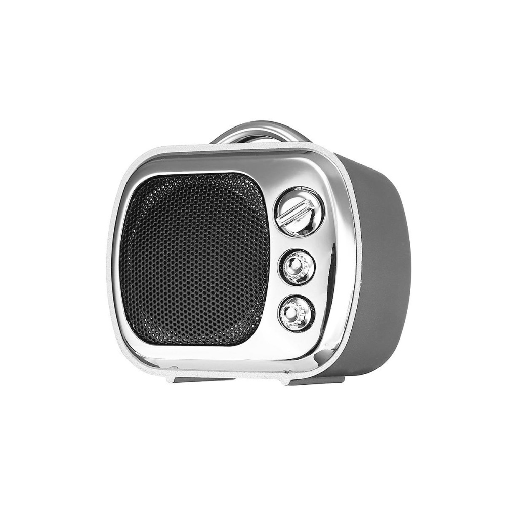 Mini Vintage Wireless bluetooth Speaker TF Card Aux-in Handsfree Stereo Speaker Creative Decoration - Sliver - Image 2