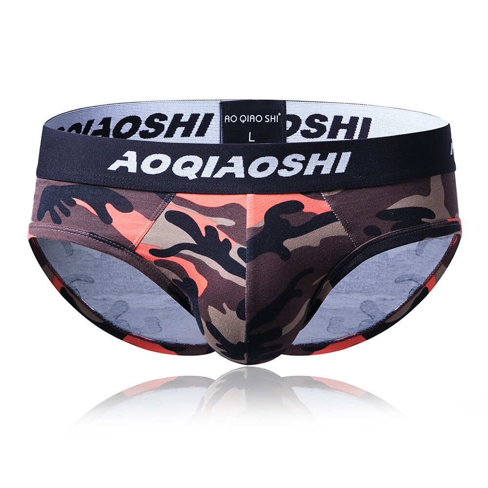 Cotton Camo Printed Pouch Brief - M Red - Image 2