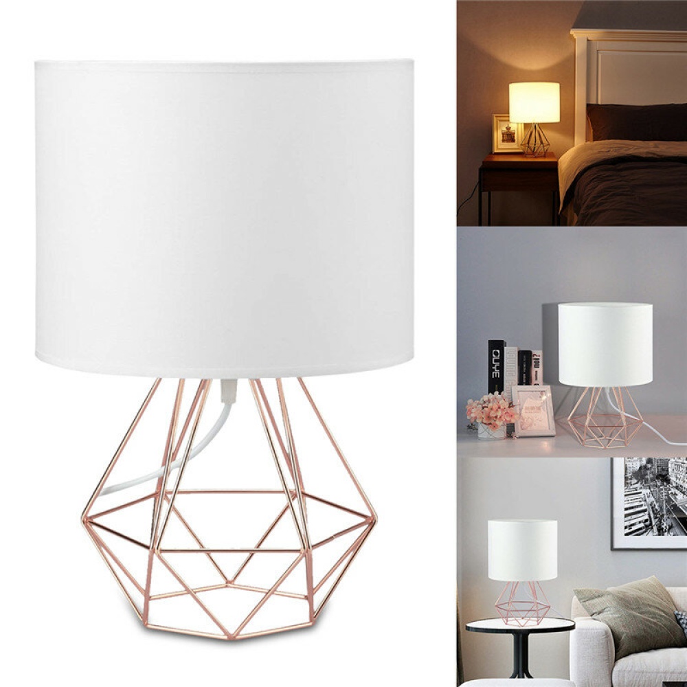 Hollowed Out Modern Livingroom Bedroom Bedside Table Lamp Desk Lamp With Shade - .A