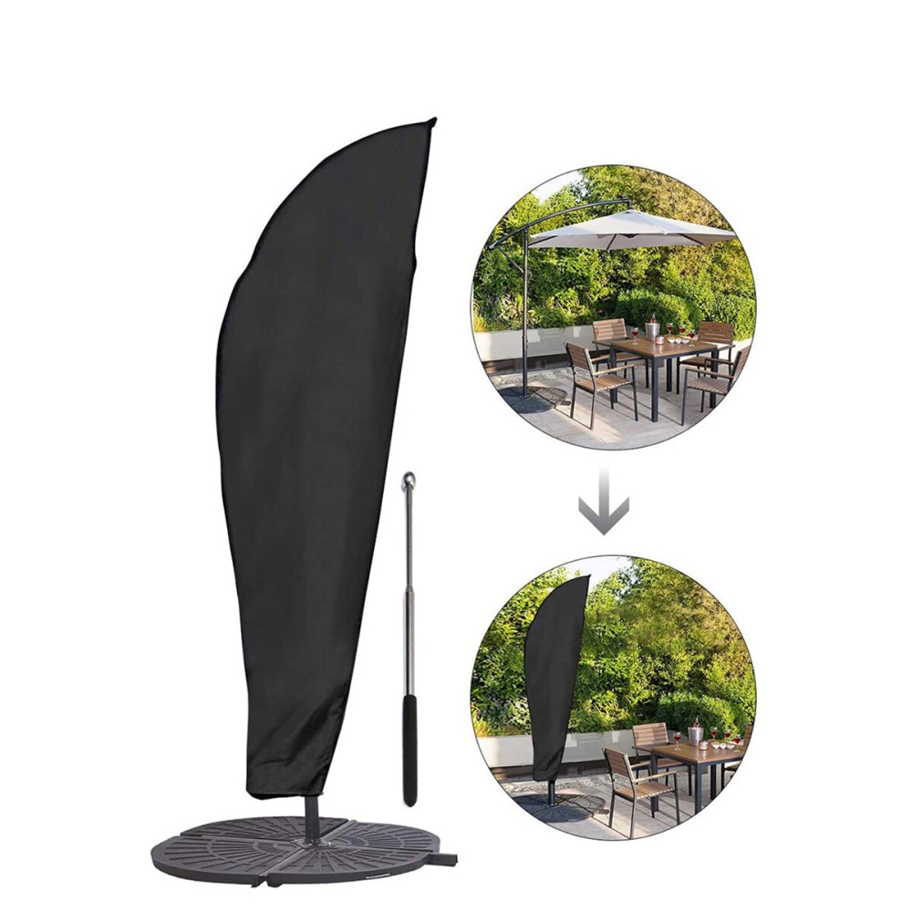 KING DO WAY Outdoor Umbrella Cover 420D Oxford Cloth Anti-fading Waterproof Umbrella Cover - Black 280*81*30*45cm - Image 2