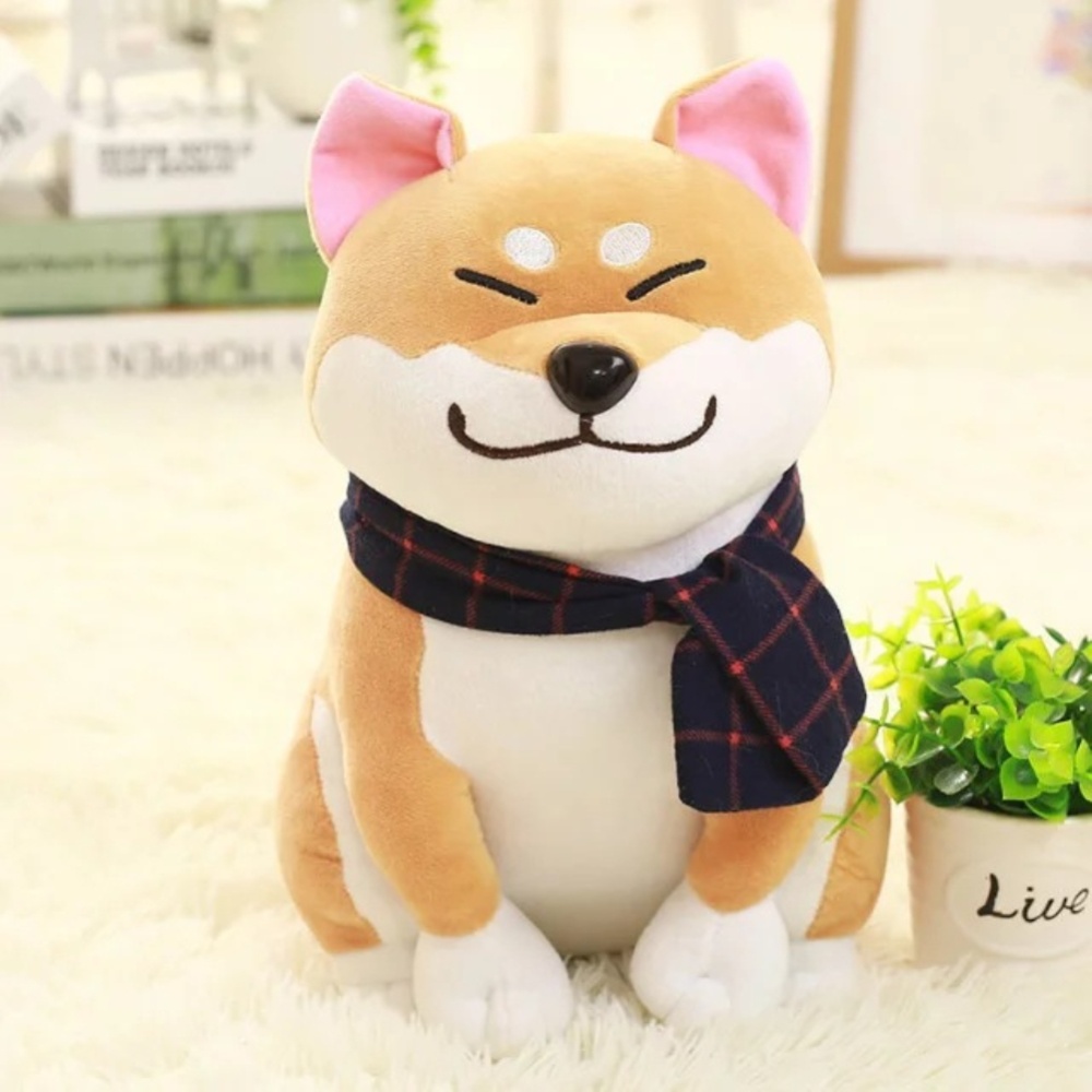 45cm Small Plush Akita Dog Stuffed Puppy Toy for Kids Gift Home Decoration white - Image 2