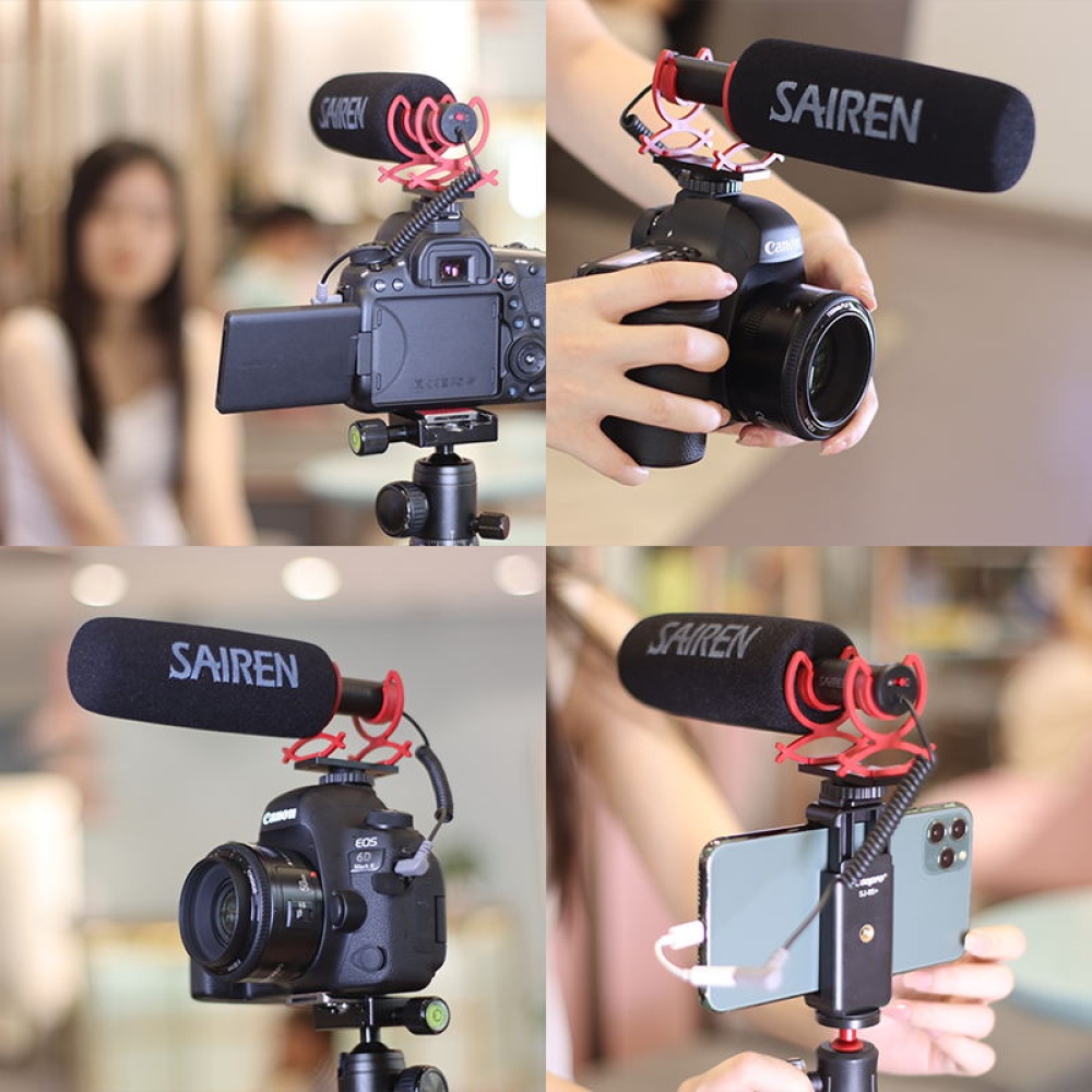 Professional Interview Shotgun Audio Video Record Microphone for iPhone IOS Android DSLR Camera Supercardioid Mic black - Image 3