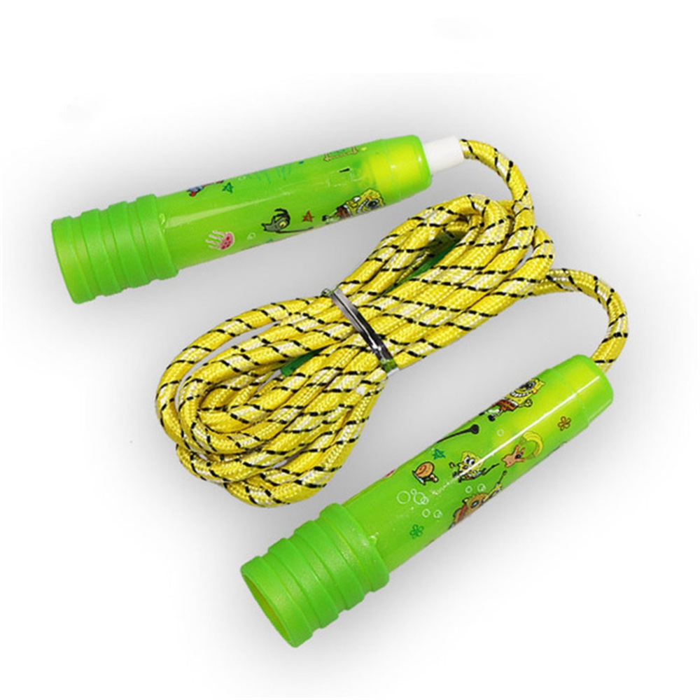 Cotton Rubber Jumping Rope With Plastic Handle Children Cartoon Adjustable Length Skipping For Outdoor Home School Students Random Color - Image 2