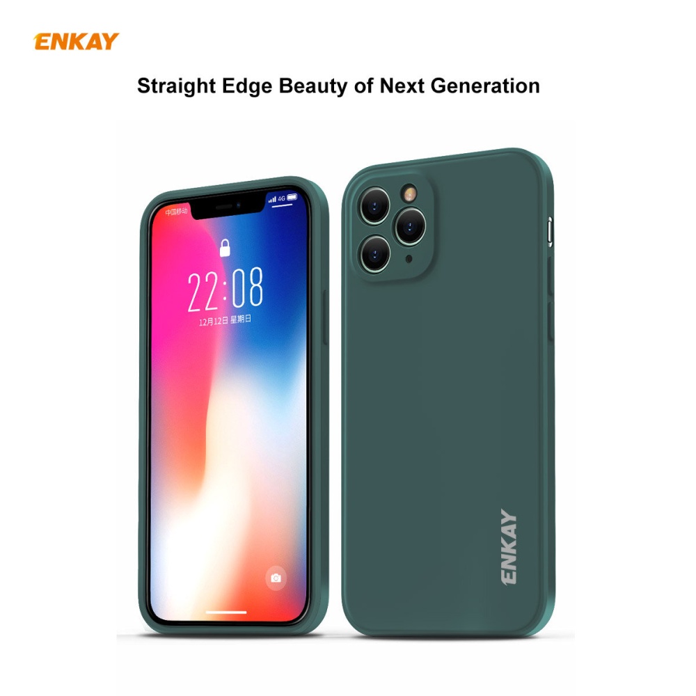 Enkay 2-in-1 for iPhone 11 Pro / 11 / 11 Pro Max Accessories Shockproof with Lens Protector Soft Liquid Silicone Rubber Protective Case + 9H Full Glu - Image 2