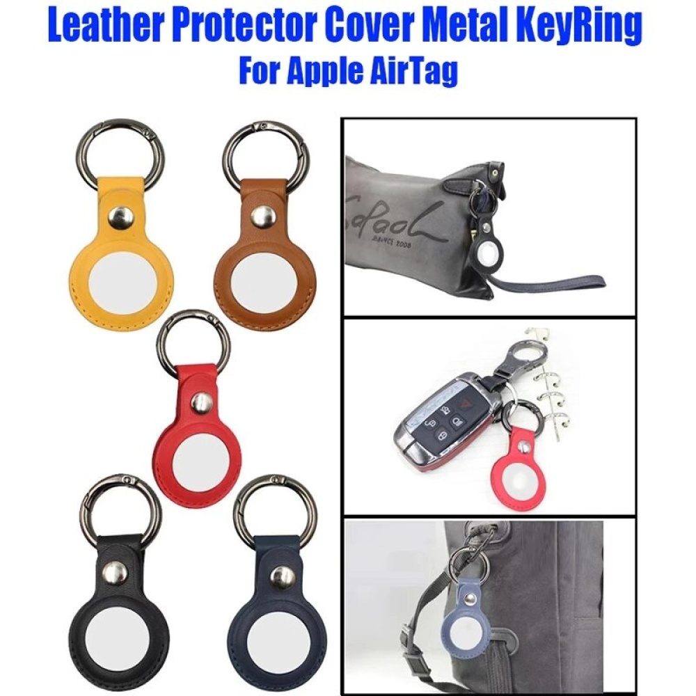 Portable Pure PU Leather Protective Cover Sleeve for Apple Airtags bluetooth Tracker - 006 - Image 2