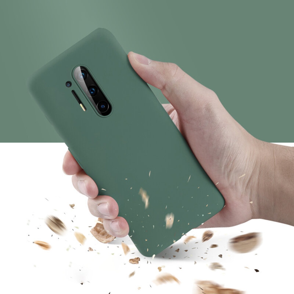 Smooth Liquid Silicone Rubber Back Cover Protective Case for OnePlus 8 Pro - Blue - Image 2